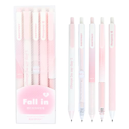5 pcs Süße Gelschreiber Gelstifte Set Aesthetic Kugelschreiber Tintenroller mit Druckmechanik, Einziehbare Gel Tintenstifte Farbe Schwarz 0.38mm & 0.5mm Kugeldurchmesser, Für Büro Schulbedarf 5 pcs Süße Gelschreiber Gelstifte Set Aesthetic Kugelschreiber Tintenroller mit Druckmechanik, Einziehbare Gel Tintenstifte Farbe Schwarz 0.38mm & 0.5mm Kugeldurchmesser, Für Büro Schulbedarf von Valicaer