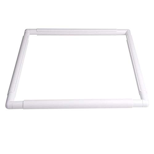 5 Stickerei-Clip-Rahmen, quadratischer Rahmen, Stickrahmen, Kreuzstich, für Stickereien, Quilten, Nadelspitze, Seidenmalerei, 5 Größen, plastik, weiß, 43.1 * 43.1 cm von Valink