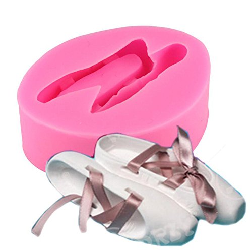 DIY Ballett Schuhe Kerze in Silikon Form Baby Party Fondant Kuchen dekorieren Backen Werkzeug, 3D Craft Seife Clay Formen von Valink