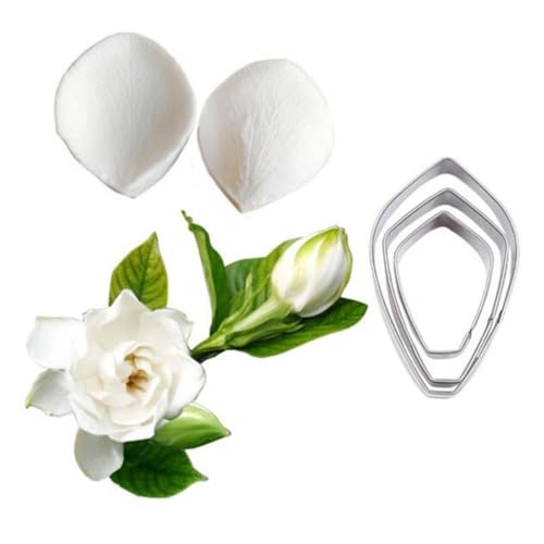 Silikon-Fondant-Formen, Blütenblatt-Blatt-Ader-Ausstecher-Set, Kuchendekoration, Blütenpaste, Blume, Silikonform, Zuckerhandwerk, Blume, Äderungsform-Werkzeug (Set N) von Valink