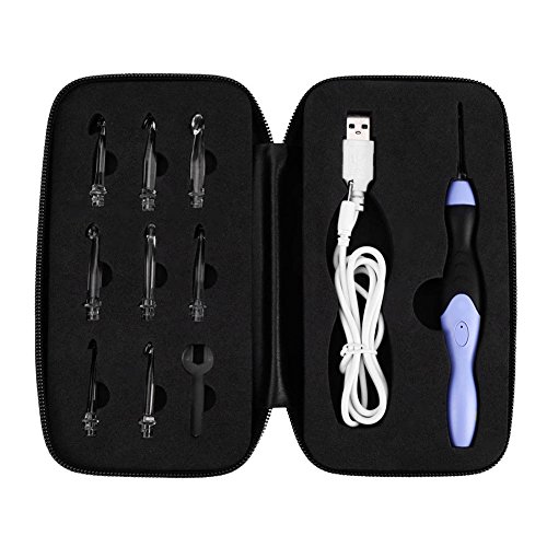 Valink 9-in-1 USB LED Lila Häkelnadeln Stricknadeln Set Weave Tool Kit 9 austauschbare Köpfe Licht Up Stricknadeln Weave Sewing Tool Zubehör von Valink