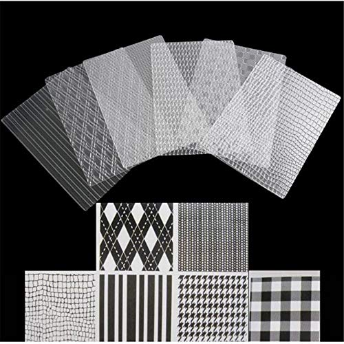 Valink 6-teiliges Stoff-Textur-Blatt-Set, Backwaren, Kekse, Zucker, Basteln, Dekoration, Texturmatte, Backzubehör, Fondant, Kuchenform, transparente Prägeform, Kuchendekoration, Kunststoff-Kuchen-S von Valink