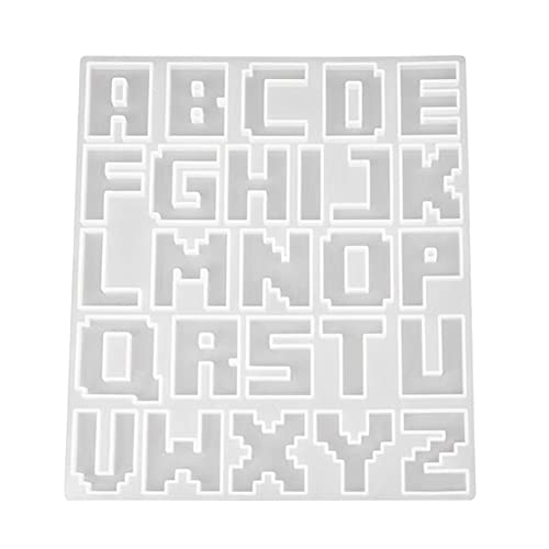 Valink Große Buchstaben-Formen für Harz, DIY Kristall Silikon Epoxidharz Großbuchstaben Form handgefertigt Spiegel Anhänger Pixel Buchstaben Silikonform von Valink