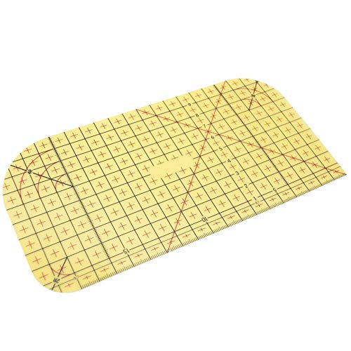 Valink Tragbares Näh-Lineal, Heißbügel-Lineal, Patch, Schneiderarbeiten, Nähzubehör, Messwerkzeug, hitzebeständiges Kunstharz, Quilten, Messlineal – 20 cm x 10 cm x 0,35 mm von Valink