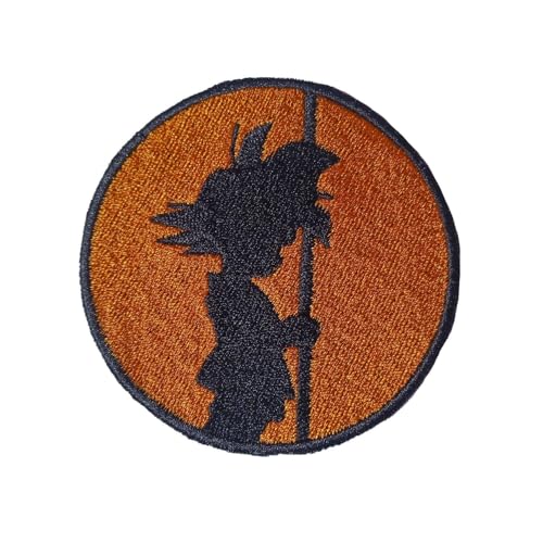 VALKYNEA Aufnäher, 100 % bestickt, inspiriert von Anime, Fan Art/Dragon Goku Tasse, Baston/Patch Embroidery Applikation (zum Aufbügeln / Aufbügeln) von Valkynea