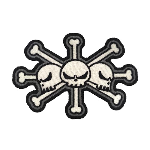 VALKYNEA Aufnäher, 100 % bestickt, inspiriert von Anime, Fan Art/Jolly Roger, schwarzer Bart / Marshall Teach/Patch Embroidery / bestickte Applikation (zum Aufbügeln / Aufbügeln) von Valkynea