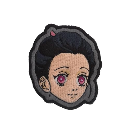 VALKYNEA Aufnäher, 100 % bestickt, inspiriert von Anime, Fan Art/Tasse Nezuko Kamado/Demon/Patch Embroidery, zum Aufbügeln von Valkynea