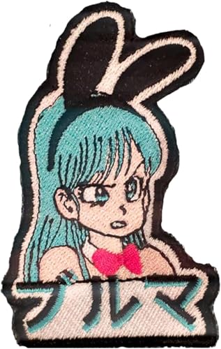 VALKYNEA Aufnäher, 100 % bestickt, inspiriert von Anime-Fan, Bulma-Drache, Kaninchen, Patch Embroidery, bestickt (zum Aufbügeln / Aufbügeln) von Valkynea