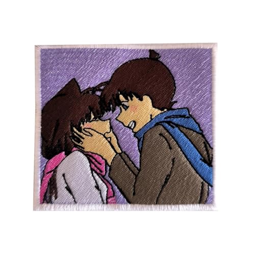 VALKYNEA Aufnäher, 100 % bestickt, inspiriert von Anime Fan Art/Kudo und Ran Detektiv Kuss/Conan/Patch Embroidery, zum Aufbügeln VALKYNEA Aufnäher, 100 % bestickt, inspiriert von Anime Fan Art/Kudo und Ran Detektiv Kuss/Conan/Patch Embroidery, zum Aufbügeln von Valkynea