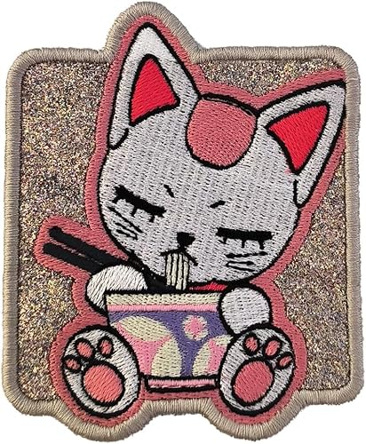 VALKYNEA Aufnäher, 100 % bestickt, inspiriert von Anime-Fan-Kunst, DandaDan Katze, Patch Embroidery (Hook & Loop) von Valkynea