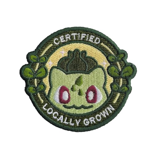 VALKYNEA Aufnäher 100 % bestickt, Anime-Fan, Pflanzentasse, Monster Poke, Patch Embroidery (Hook & Loop / Velcr0) von Valkynea