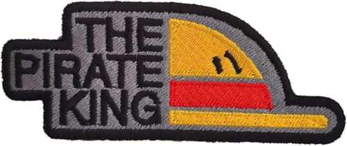 VALKYNEA Aufnäher 100 % bestickt, Anime-Fan-Kunst, Pirate King/Straw Hat/Patch Embroidery (zum Aufbügeln/Aufbügeln) von Valkynea