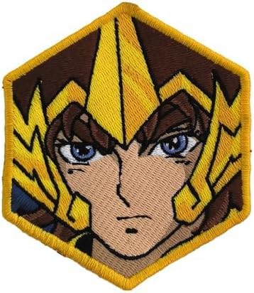 VALKYNEA Aufnäher 100 % bestickt, inspiriert von Anime, Fan Kunst, Tasse Saint Seiya, Herren, Sternzeichen, Gold-Schütze, bestickte Applikation, Patch Embroidery (Hook & Loop / Velcr0) von Valkynea