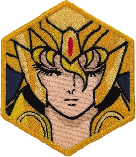 VALKYNEA Aufnäher 100 % bestickt, inspiriert von Anime, Fan Kunst, Tasse Saint Seiya, Sternzeichen Gold, Jungfrau Shaka, bestickte Applikation, Patch Embroidery (zum Aufbügeln/Aufbügeln) von Valkynea