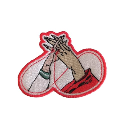 VALKYNEA Aufnäher 100 % bestickt, inspiriert von Anime-Fan, Art/Inu Kagome Yasha/Rotes Garn, Patch Embroidery / bestickte Applikation (zum Aufbügeln / Aufbügeln) von Valkynea