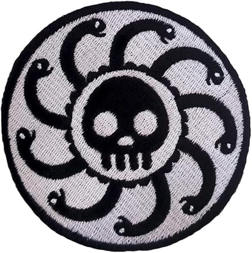 VALKYNEA Aufnäher 100 % bestickt, inspiriert von Anime-Fan, Boa, Totenkopf, Patch Embroidery / bestickte Applikation (Hook & Loop) von Valkynea