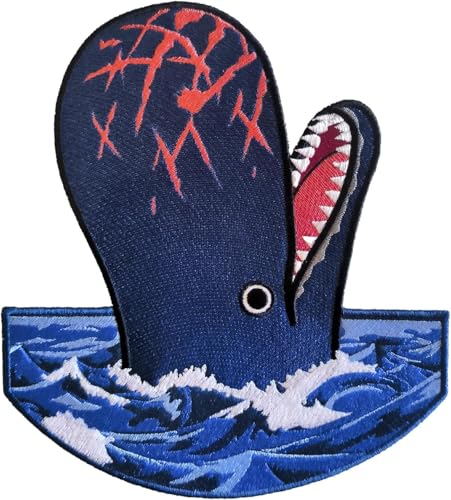 VALKYNEA Aufnäher 100 % bestickt, inspiriert von Anime-Fan, Kunst, Laboon, OP Wal Insel, Patch Embroidery / bestickte Applikation (14 cm x 12 cm) von Valkynea