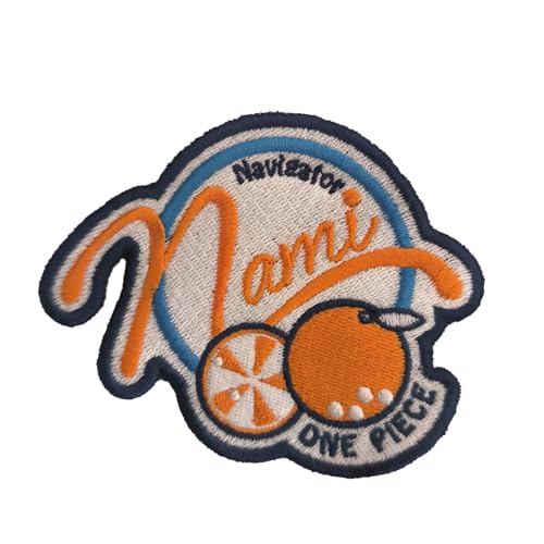 VALKYNEA Aufnäher 100 % bestickt, inspiriert von Anime Fan Art/Nami Logo/Totenkopf/Patch Embroidery Applikation (Hook & Loop) von Valkynea