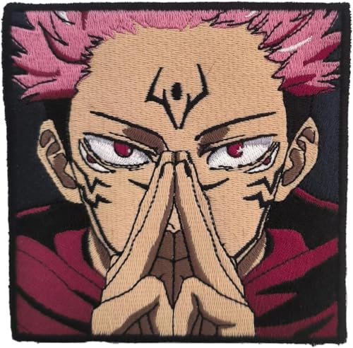VALKYNEA Aufnäher 100 % bestickt, inspiriert von Anime Fan Art/Yuuji Itadori/Yuji Kaisen/Patch Embroidery / Stickerei (zum Aufbügeln / Aufbügeln) von Valkynea
