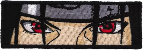 VALKYNEA Aufnäher 100 % bestickt Anime Fan Art/Itachi Blick Ninja/Patch Embroidery (zum Aufbügeln/Aufbügeln) von Valkynea