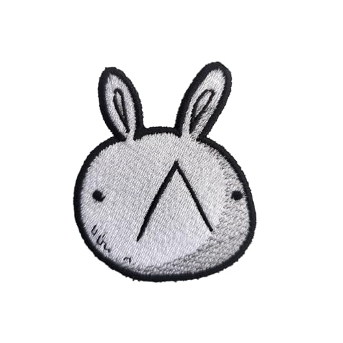 VALKYNEA Aufnäher 100 % bestickt Anime Fan Art/Mieruko Chan Kaninchengesicht/Full Meta L/Patch Embroidery (Hook & Loop / Velcr0) von Valkynea