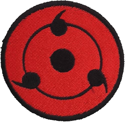 VALKYNEA Aufnäher 100 % bestickt Anime Fan Art/NRT Auge Sharingan Itachi Patch Embroidery (Hook & Loop / Velcr0) von Valkynea