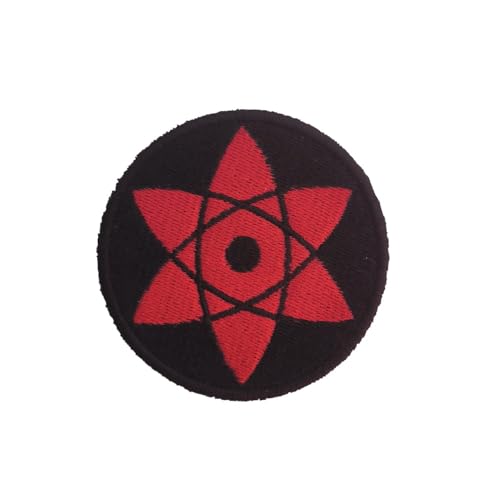 VALKYNEA Aufnäher 100 % bestickt Anime Fan Art/NRT Sasuke Sharingan Patch Embroidery (zum Aufbügeln/Aufbügeln) von Valkynea