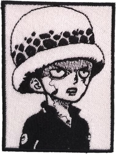VALKYNEA Aufnäher 100 % bestickt Anime Fan Art/OP Trafalgr Law / Mini Jr Chibby/Patch Embroidery (Hook & Loop / Velcr0) von Valkynea