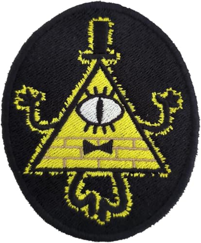 VALKYNEA Aufnäher 100 % bestickt Anime Fan Art/Tasse Bill/Gravity Falls/Patch Embroidery (zum Aufbügeln/Aufbügeln) von Valkynea