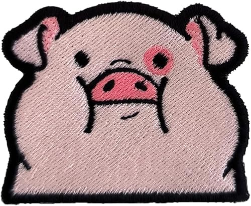 VALKYNEA Aufnäher 100 % bestickt Anime Fan Art/Tasse Schwein/Gravit Falls/Patch Embroidery (Hook & Loop / Velcr0) von Valkynea