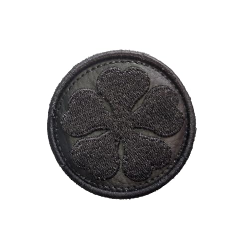 VALKYNEA Aufnäher 100 % bestickt Anime Fan Art/Trebol Logo Asta/Clover Patch Embroidery (Hook & Loop / Velcr0) von Valkynea