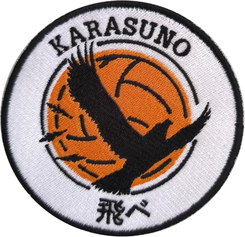 VALKYNEA Aufnäher 100 % bestickt Anime Fan Art / Karasuno 2 / Voley / Patch Embroidery (Hook & Loop / Velcr0, 8 cm) von Valkynea