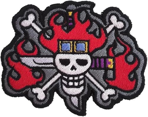 VALKYNEA Aufnäher zum Aufbügeln, 100 % bestickt, Anime, Fan Art/OP Eustass Jolly Roger Kid/Captain/Patch Embroidery VALKYNEA Aufnäher zum Aufbügeln, 100 % bestickt, Anime, Fan Art/OP Eustass Jolly Roger Kid/Captain/Patch Embroidery von Valkynea