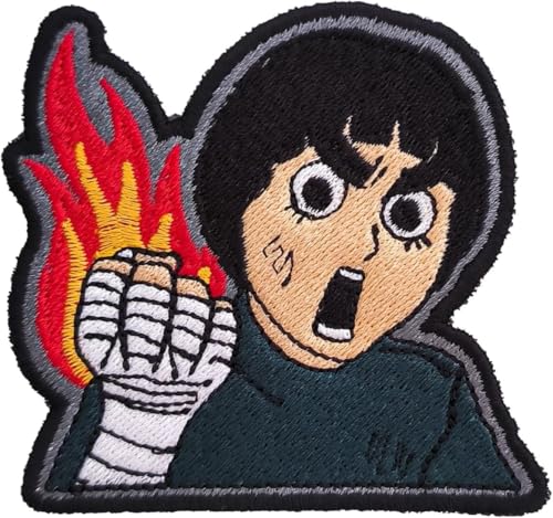 VALKYNEA Aufnäher zum Aufbügeln, 100 % bestickt, Anime, Fan Art/Rock Lee/Ninja Jonin Konohagakure/Patch-Embroidery von Valkynea