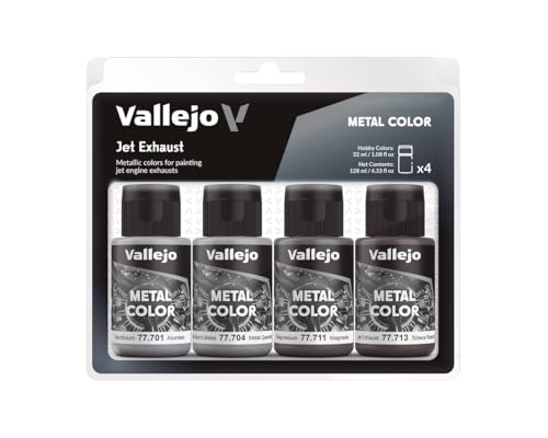 Acrylicos Vallejo VJP77602 Auspuff, Metall, 32 ml, 4 Stück von Vallejo