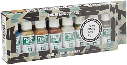 Vallejo 070123 Farbset, Set 2 - Panzer - Holz, Leder und Matrizen, 8x17 ml Vallejo 070123 Farbset, Set 2 - Panzer - Holz, Leder und Matrizen, 8x17 ml von Vallejo