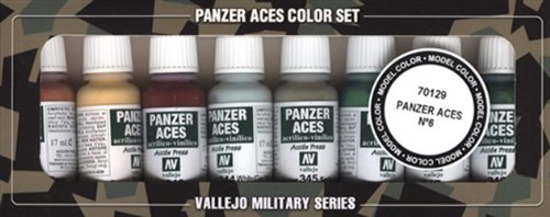 Vallejo 070129 Farbset, Set 6 - Panzer - Hauttöne und Tarnung, 8x17 ml von Vallejo
