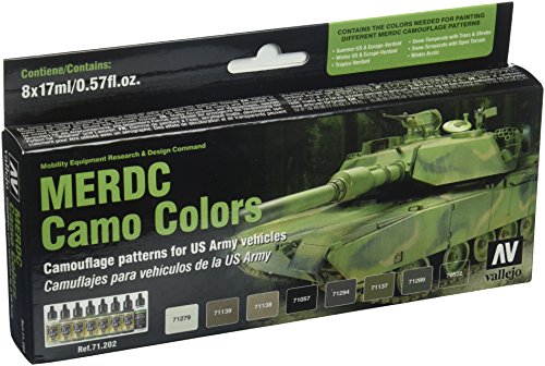 Vallejo 071202 Farbset, US Army MERDC Tarnung von Vallejo
