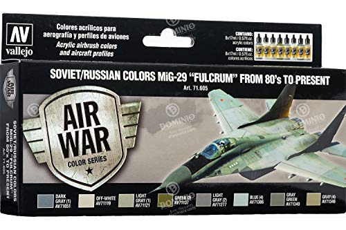 Vallejo VJ71605 Farb-Set, MiG-29 Fulcrum, 8 x 17 ml, verschieden von Vallejo