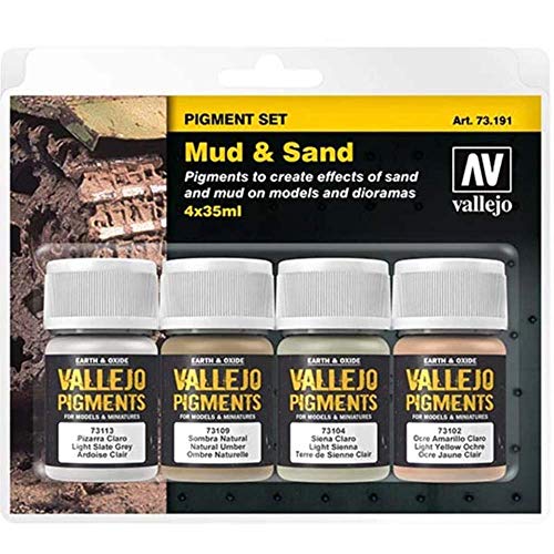 Vallejo 073191 Pigment-Set Schlamm und Sand, 35 ml (4er Pack), braun von Vallejo