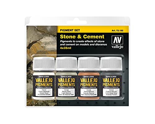 Vallejo 073192 Pigment-Set Stein und Beton, 35 ml (4er Pack) von Vallejo