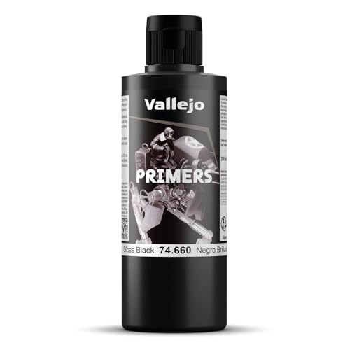 Vallejo 074660 Grundierung, Spiel, glänzend, schwarz, 200 ml von Vallejo