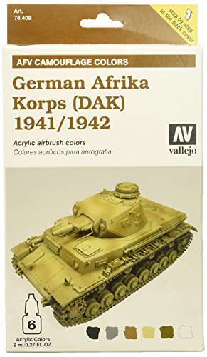 Vallejo 078409 Farbset, Deutsch Afrika-Corps41/42, 6x8 ml von Vallejo