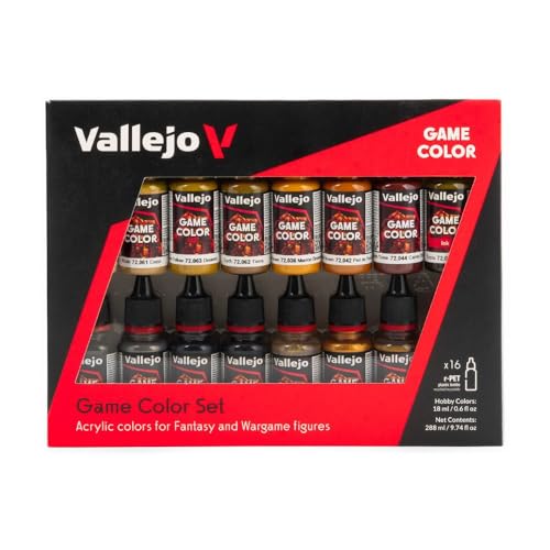 Vallejo 72291 Acrylfarben-Set für Leder und Metall, verschiedene Farben, 17 ml (16 Stück), Bronze von Vallejo