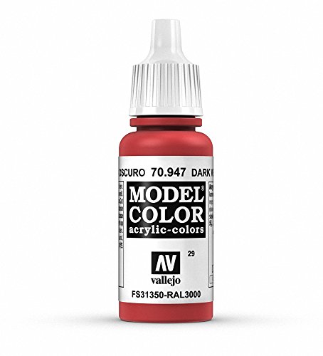 Vallejo Modell Farbe 17 ml Acryl verwendbar Lack – Dunkles Vermilion Rot FS 31350 von Vallejo
