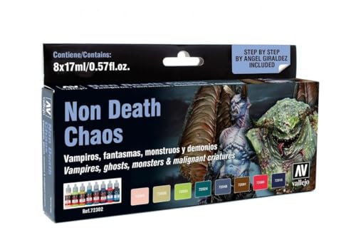 Vallejo Game Color Set - Non Dead Choas,Black/Purple/Red/Silver/White/Yellow,17 ml (Pack of 8) Vallejo Game Color Set - Non Dead Choas,Black/Purple/Red/Silver/White/Yellow,17 ml (Pack of 8) von Vallejo