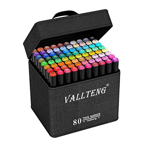 Vallteng 80 Farben Permanent Marker Filzstifte Permanent Marker,Twin Tip Textmarker mit Tragetasche für Malerei Coloring Hervorhebungen und Unterstreichungen Vallteng 80 Farben Permanent Marker Filzstifte Permanent Marker,Twin Tip Textmarker mit Tragetasche für Malerei Coloring Hervorhebungen und Unterstreichungen von Vallteng