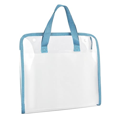 Valtiner Fächermappe mit Griff, 13 Taschen, transparenter Akkordeon-Ordner, A4, Briefform, tragbarer Dokumenten-Organizer für Büro, Schulbedarf (blau) von Valtiner
