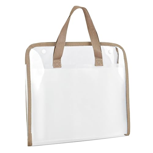 Valtiner Fächermappe mit Griff, 13 Taschen, transparenter Akkordeon-Ordner, A4, Briefform, tragbarer Dokumenten-Organizer für Büro, Schulbedarf (braun) von Valtiner