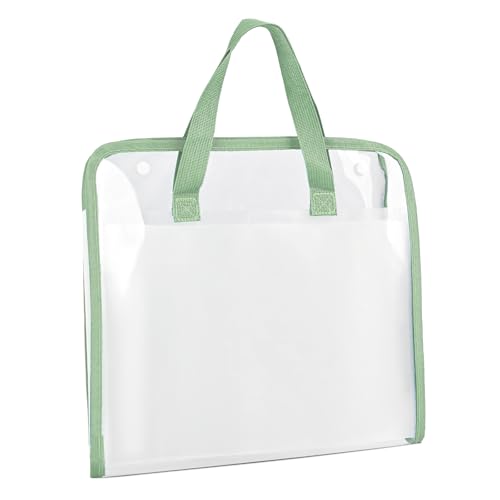 Valtiner Fächermappe mit Griff, 13 Taschen, transparenter Akkordeon-Ordner, A4, Briefform, tragbarer Dokumenten-Organizer für Büro, Schulbedarf (grün) von Valtiner